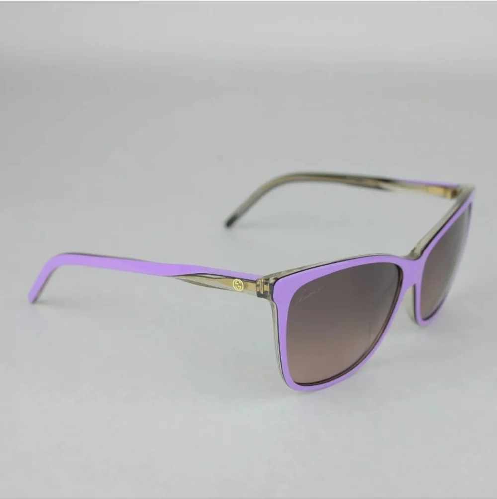 NWT GUCCI Lilac Acetate Sunglasses with Interlocking GG, Beautiful! - Picture 3 of 8